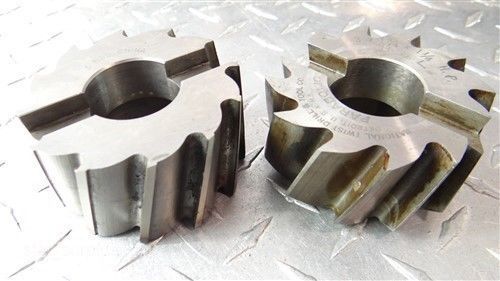 PAIR OF HSS SHELL MILLING CUTTERS W\1-1/4&#034;BORES NATIONAL