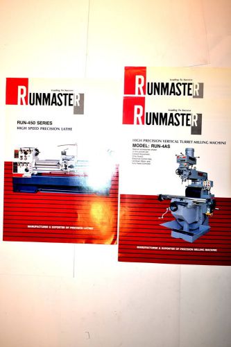 Runmaster run-450 precision lathe &amp; run-4as turret milling machine sheets rr904 for sale