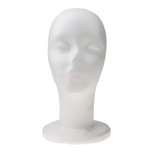 1pcs foam head styrofoam mannequin head hat wig display - female white for sale