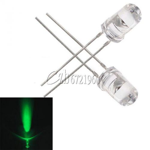 50pcs 5mm green round high power super bright water clear led leds lamp bulb for sale