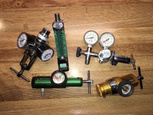 Lot of 5 Oxygen Equipment Regulators Victor Medical Invacare Puritan Flow Meter