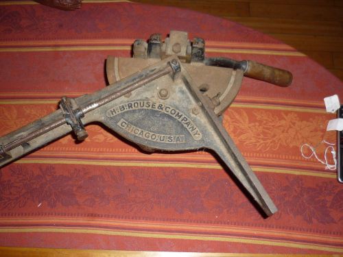 Antique H.B.ROUSE &amp; CO. Chicago Printer Type Trimmer Block SLUG CUTTER Printing