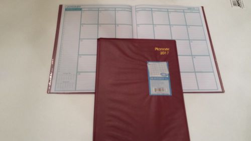 Red Cover 2017 Monthly Desk Planner Calendar Organizer Agenda 7 1/2&#034; x 10&#034;