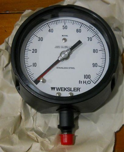 New weksler shock pressure gauge meter 4.5&#034; 6680 00 482 1153 1/4 npt for sale