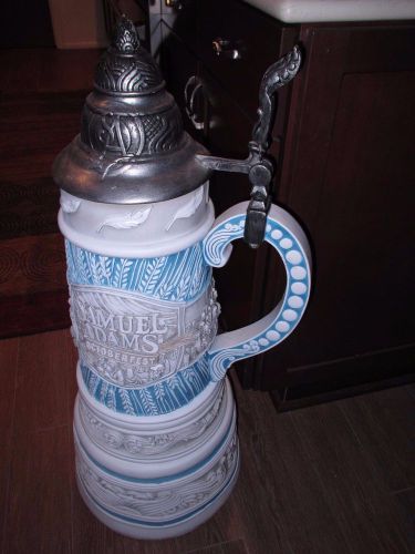 *samuel adams: large merchant advertising beer stein-very rare-bar home office* for sale