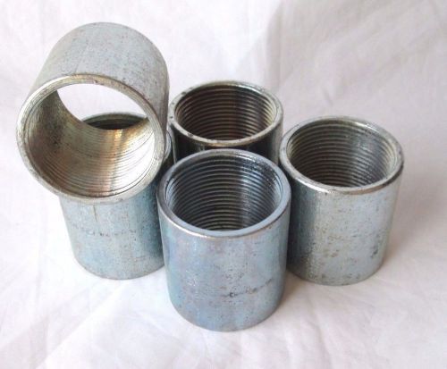 5 new 1-1/4&#034; threaded steel couplings rigid wheatland galvinized for sale