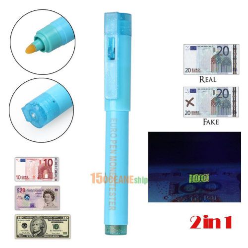Counterfeit fake bank note money tester counter testing detector pen uv light for sale