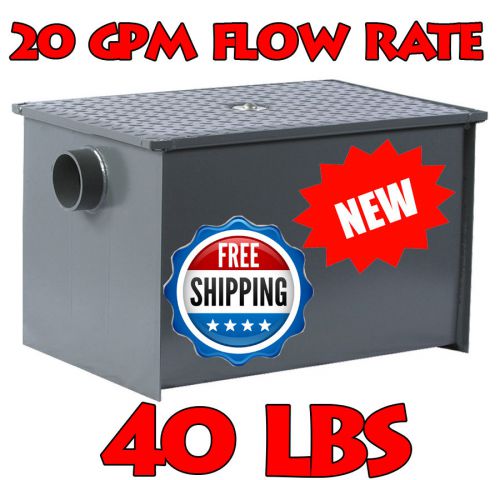 NEW! 40 lb. Grease Trap Capacity w/ Threaded Connections 11-Gauge 20 GPM Flow