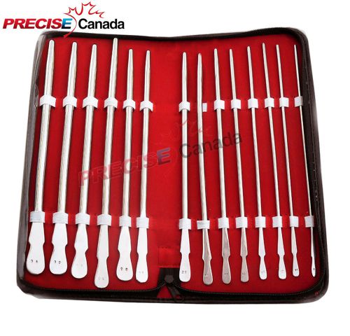 14 PIECES SET OF DITTEL URETHRAL SOUNDS GYNECOLOGY SURGICAL INSTRUMENTS