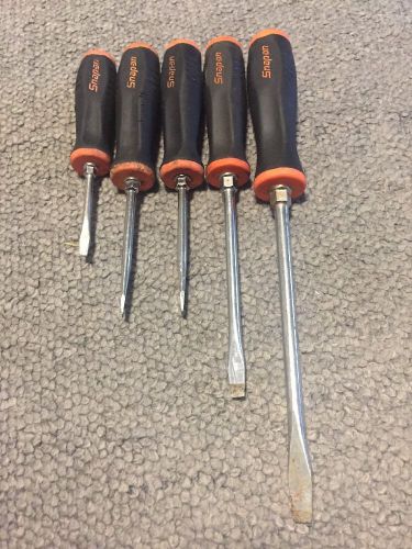 5 SNAP ON FLAT TIP SCREWDRIVERS(SGD2A, SGd4A (2) SGD6, SGD8) BLK/Orange COMFORT