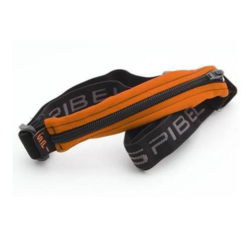 SPIbelt Original Small Personal Item Belt, Orange Fabric/Black Zipper, Logo Band