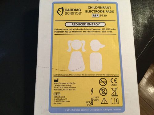 1 - Cardiac Science Child/Infant Electrode Pads AED9200 G3 9300 Firstsave #9730