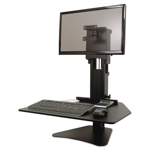 New victor high rise collection sit-stand desk converter 28 x 23 x 15 1/2 black for sale