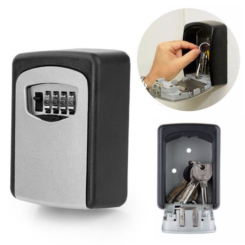 Wall Mounted 4 Digit Combination Heavy Duty Key Safe Storage Box Security Lock