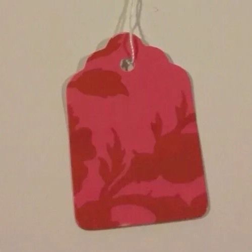 100 1 x 1 5/8&#034; Raspberry print price tags with string