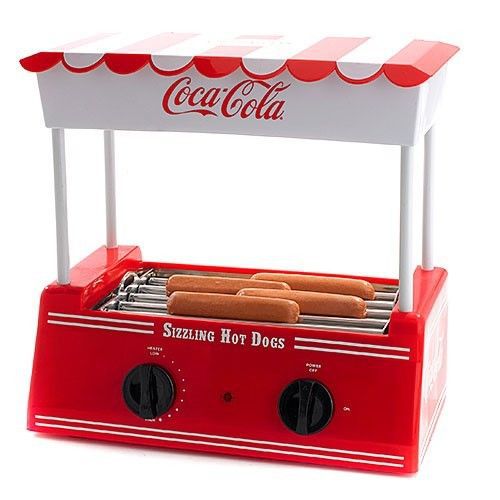 Hot Dog Roller Bun Warmer Nostalgic Look Coca Cola Electric Grill Countertop New