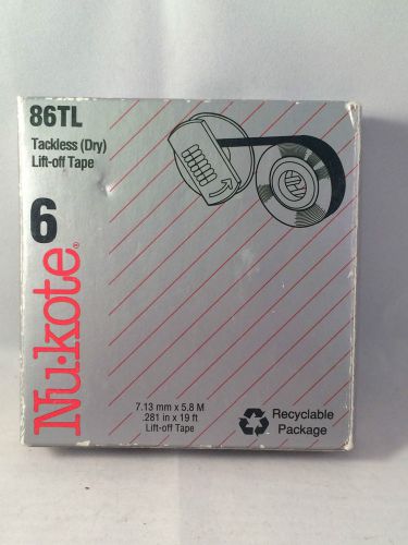 Nu-Kote 86TL Universal Tackless (Dry) Lift-Off Tape 6 pack NIP