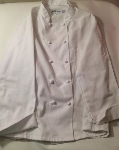 Regent Medium White Chef Coat Knot Button Pro Kitchen Jacket Halloween Costume