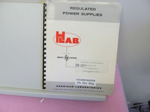 HARRISON HP 6427A POWER SUPPLY  OPERATING/SERVICE MANUAL,SCHEMATICS, PARTS LIST