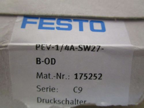 FESTO PEV-1/4A-SW27-B-OD PRESSURE SWITCH *NEW IN BOX*