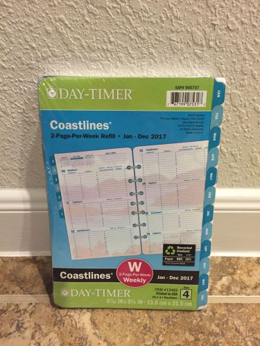 Coastlines 2017 Planner Refill 2 Page Per Week Day Timer Waves Size 4 Refill