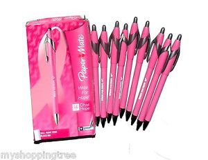 Paper Mate Write For Hope City of Hope BLACK Ink Ball Point Pens Lot of 9