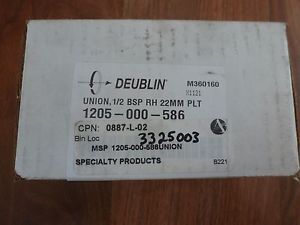 DEUBLIN, 1205-000-586, UNION 1/2 BSP RH 22MM PLT *NEW *