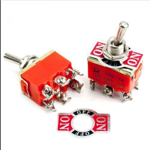6-Pin Toggle DPDT ON-ON Switch 15A 250V Mini Switches VB