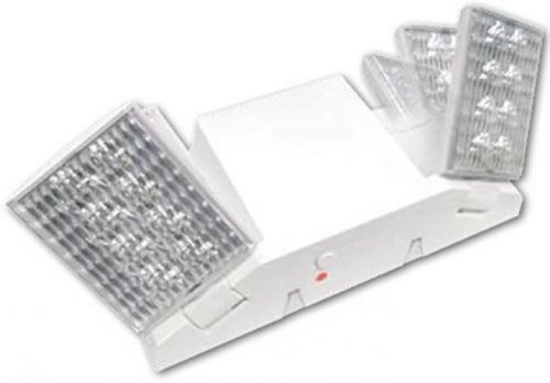 Led emergency light with adjustable heads, backup battery,white for sale