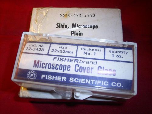 Vintage Glass Microscope Slides Sealed Pac+Coverslips US Army Lab Issue 1970-71