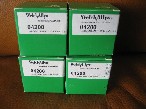 Lot 4 Welch Allyn 04200 Replacement Halogen Lamp/Bulb fr Examlite II (OEM)