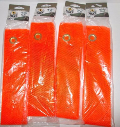 Lot of 4- Orange Mesh Safety Replacement Flag: 18&#034; x 18&#034; w/Grommets