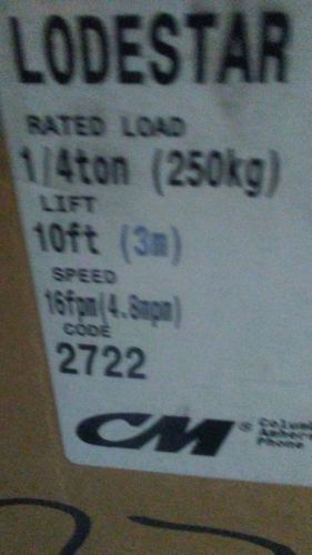 New!  CM Lodestar Mod B 16Fpm 1/4 Ton 115/1/60 W/ 10Ft Lift (2722)