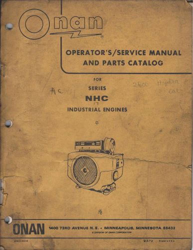 Old Vintage 1951 Book Onan Service Manual Parts Catalog NHC Industrial Engines