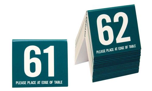 Plastic Table Numbers 61-80 Tent Style, Teal w/white number, Free shipping