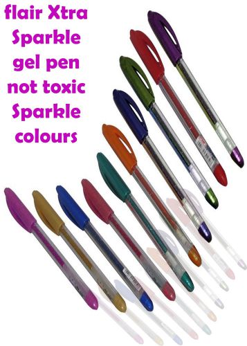 10 pcs Flair Xtra Sparkle gel pen not toxic Sparkle colours Free Shipping
