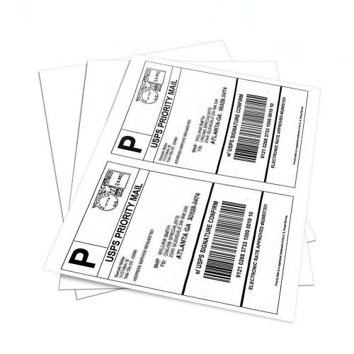 MFLABEL Half Sheet Self Adhesive Shipping Labels for Laser  Inkjet Printers, 2