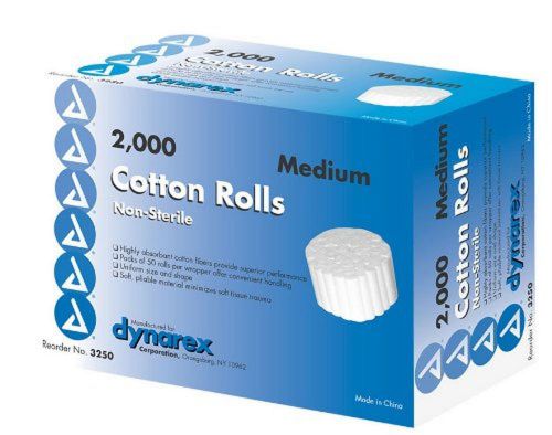 Dental Cotton Rolls N/S #2 Med - Box/2000