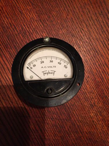 Triplett Meter Maed in USA by Triplett Elec. Instr. Co. A.C. Volts Panel Meter