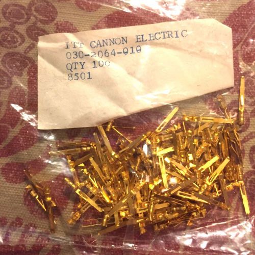 ITT CANNON DL Crimp Connectors part # 030-2064-010 (100 Pieces) gold scrap