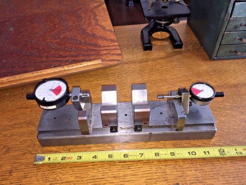 Bench micrometer precision gage fixture 12&#034; x 3&#034; mitutoyo indicators v blocks for sale