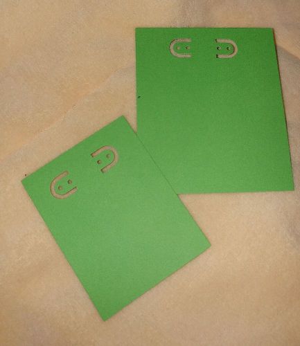 NEW Handmade Earring jewelry display card, 2x3 to 3x4 in, 54 pcs, green straight