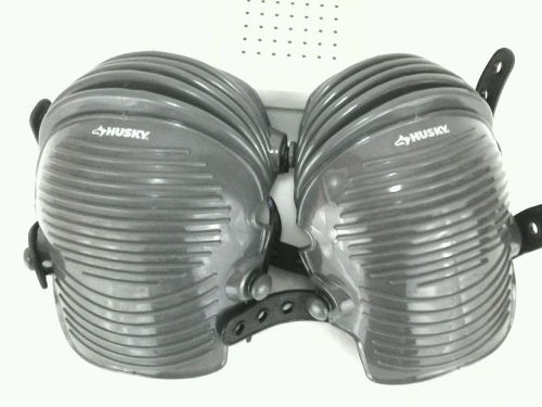 Husky Rubber Concrete Gear Hard Protective Safety Flexible Knee Pads EUC