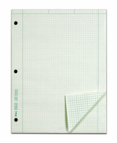 TOPS Engineering Computation Pad 3-Hole Punched 8.5 x 11 Inches 5 Squares per...