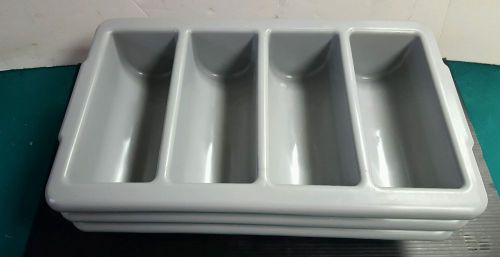 WINCO 4 COMPARTMENT CULTERY BINS NSF - PL-4B LOT OF 3