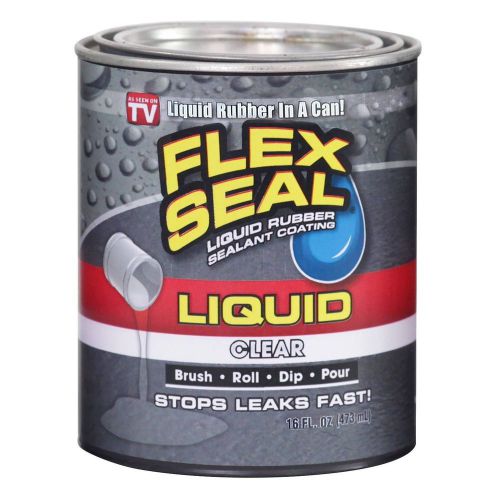 (Flex Seal Liquid Large 16oz Clear) X2 Brush Roll Dip Pour! Clear