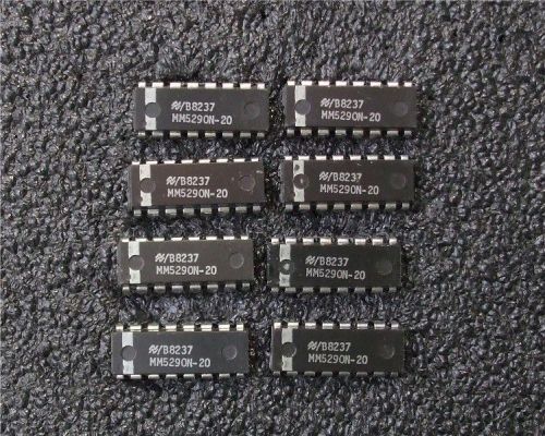 Quantity 8  -  MM5290N-20 (4116) 16K (16k x 1 bit) 16 pin DIP Dynamic RAM