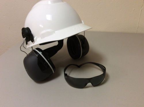 3m hard hat with 3m ear protection &amp; glasses for sale