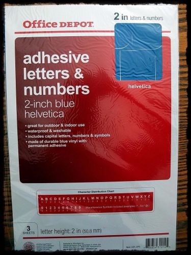 2 &#034; INCH BLUE ADHESIVE LETTERS HELVETICA PERMANENT