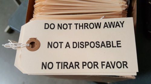 SAVE DO NOT THROW AWAY TAGS WITH STRING PRINTED BOTH SIDES